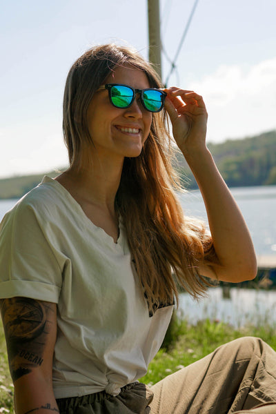 Polarised PALMAR Sunglasses, Acetat + Zebra Wood