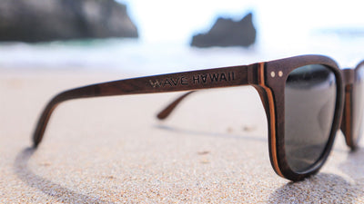 Polarised AIK Sunglasses, Walnut Laminated