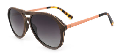 Polarised LAJARES Sunglasses, Wood Mix + Acetat + Metall