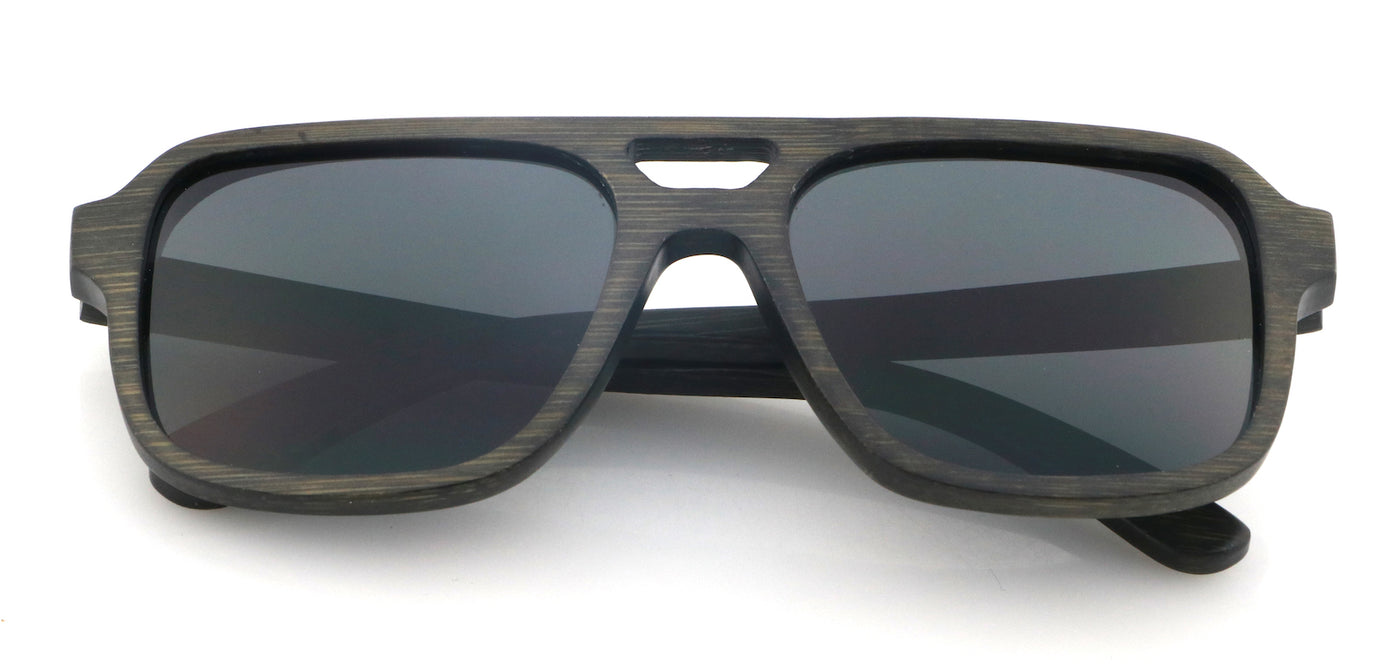 Polarised FLAYR Sunglasses, Black Bamboo