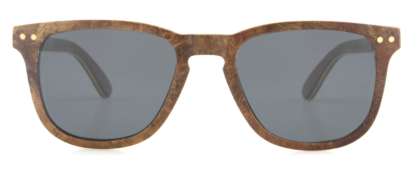 Polarised AIK Sunglasses, Walnut Laminated