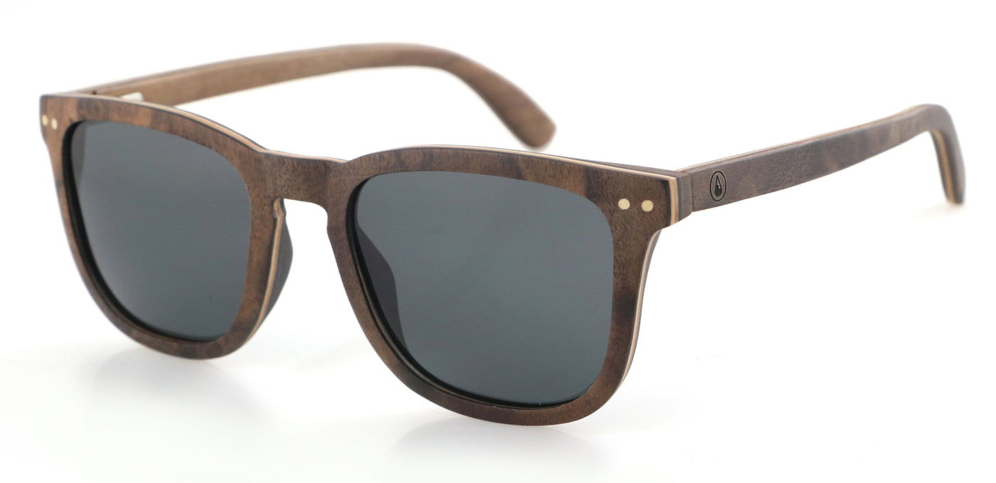 Polarised AIK Sunglasses, Walnut Laminated