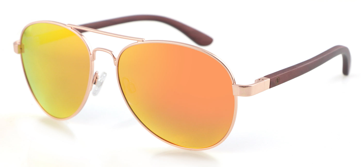 Polarised LOOKBACK Sunglasses, Rosewood + Steel