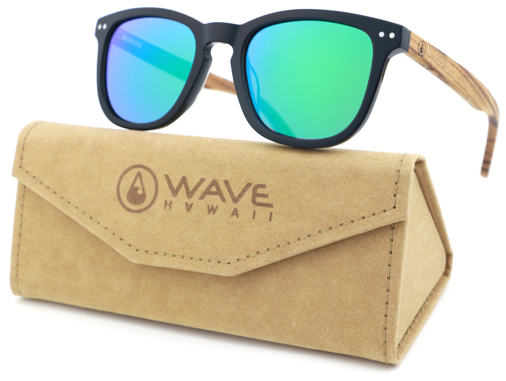 Polarised PALMAR Sunglasses, Acetat + Zebra Wood